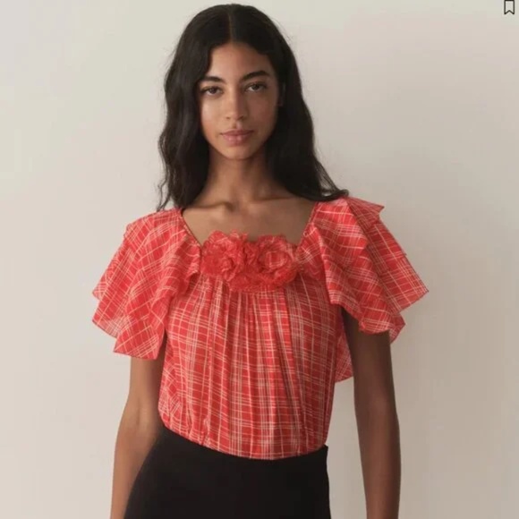 Doen Analicia Sylvie Plaid top size L - Picture 1 of 14